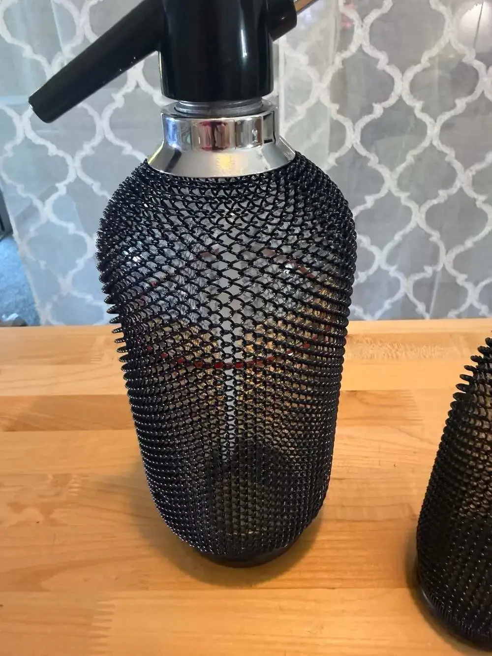 Vintage Mid-Century Modern Glass Soda Siphon and Cocktail Shaker Set